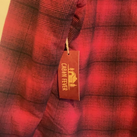 CABIN FEVER  Red and White Teddy Jacket with Cozy Sherpa Lining - Picture 7 of 7